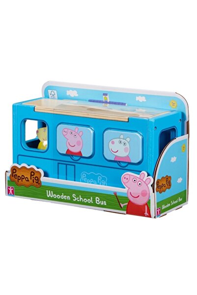 Peppa Pig Wooden Sorting Toy - School Bus with Figurine