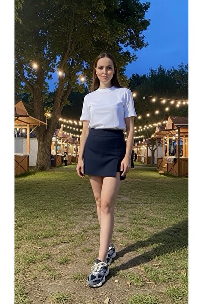 VATKA STUDİO VATKA Yırtmaçlı Şort Etek