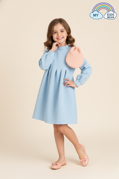 My Kids Wear Kız Çocuk Şık Dökümlü Doğum Günü Elbisesi 3-10 Yaş 12237