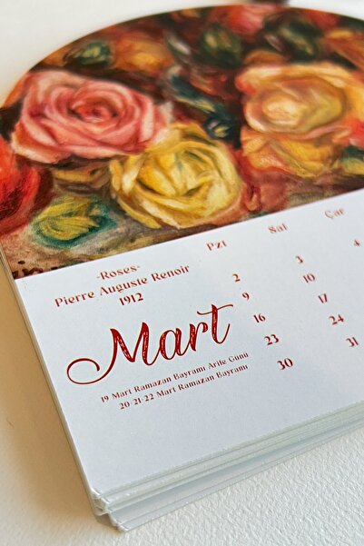 MSticker 2026 Sanat Temalı Masa Takvimi | Ünlü Tablo Koleksiyonu | Ahşap Standlı Dekoratif Takvim | Klasikler