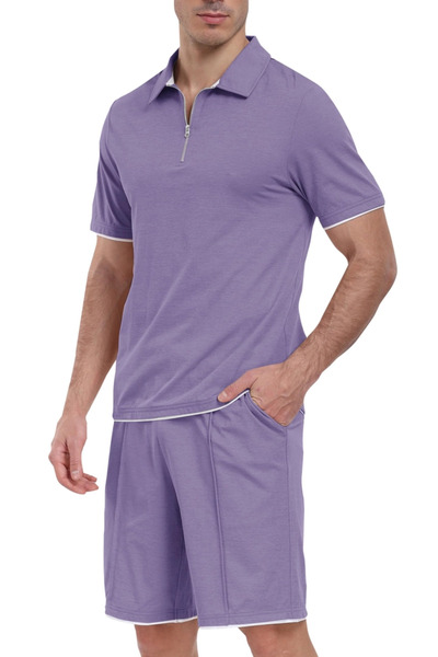 OEM Summer tracksuit for men, purple t-shirt and pants XL