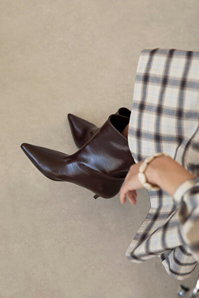 wolk shoes حذاء نسائي من Morbey بكعب بينو من الجلد المجعد