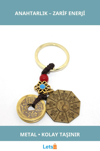 Letsii سلسلة مفاتيح معدنية مميزة وبركة طراز 6 بتصميم أنيق