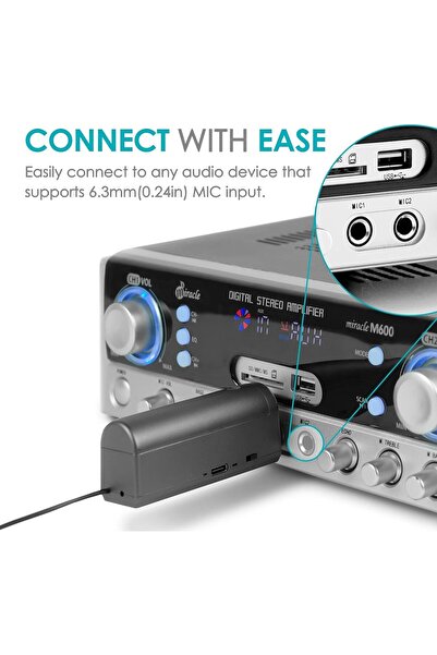 HYX Duel Professional UHF Dual Wireless Karaoke Microphone System (6.35mm Jack, 50-60 ft)