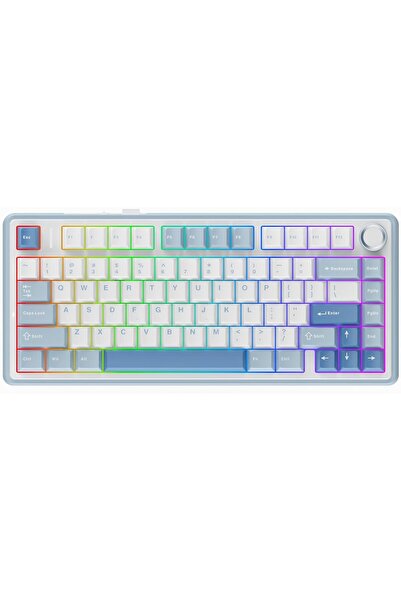 Epomaker x AULA F75 75% Wireless Gasket Mechanical Keyboard (Sea Salt Blue, LEOBOG Reaper Switch)