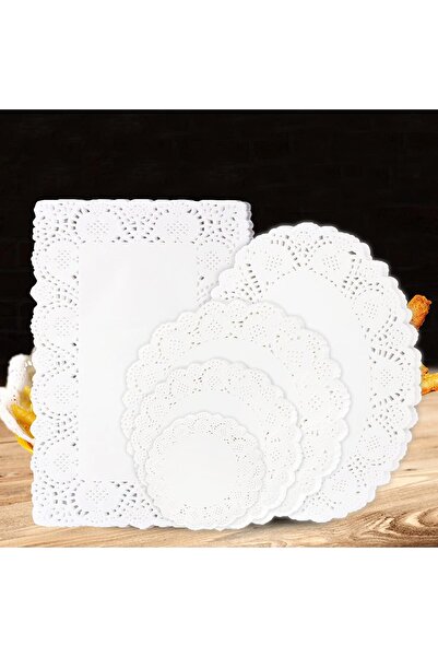 007 Awsaccy 250-Piece Food-Grade Lace Paper Doilies - Assorted Sizes (White)