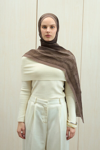 cs camellia scarf Elenora Muslin Shawl - Mocha