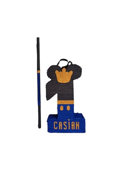 OEM Pinată Mickey King în formă de număr, 60 cm, albastră/neagră