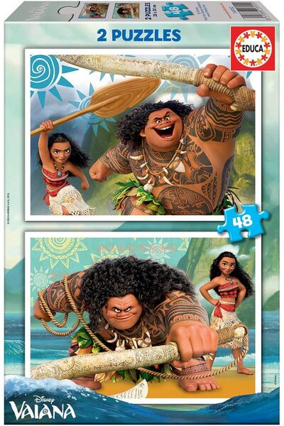 EDUCA - Moana Puzzle Set, 2 × 48 pieces for adults and children ages 4 and up, Disney (16952)
