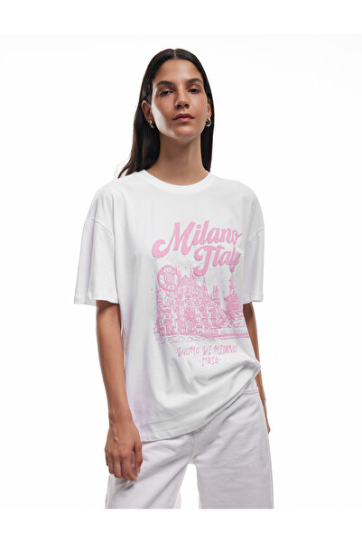 Koton Beige Women's Printed T-Shirt