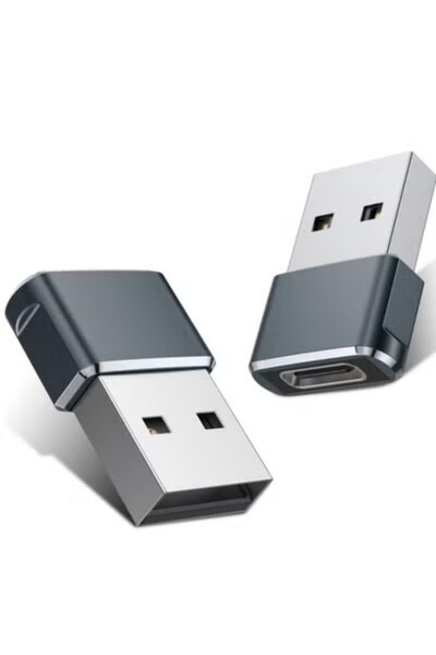 VICTGOAL Gray USB-C Adapter (2 Pack): USB-A Male to C Female for Apple Watch/iPhone/AirPods/Samsung Galaxy