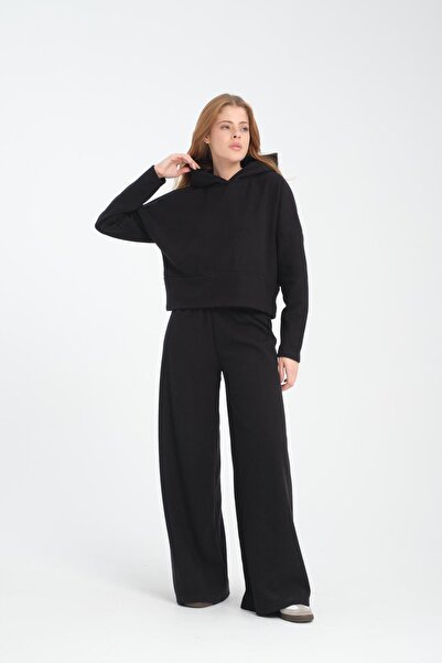 Store Selanik Fabric Wide Leg Women's Trousers/Sweatpants