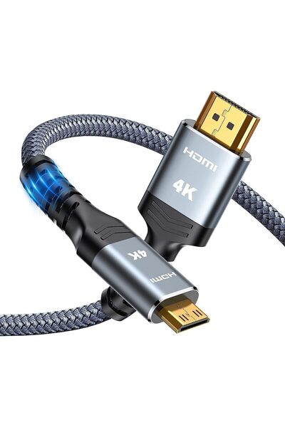 AXIYIBZI كابل HDMI صغير إلى HDMI بطول 6 أقدام، (4K 60Hz) عالي السرعة، ثنائي ا...
