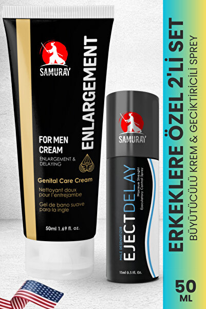 SAMURAY America'dan İthal 50ml Büyütücülü Geciktiricili Krem 15ml Geciktirici...