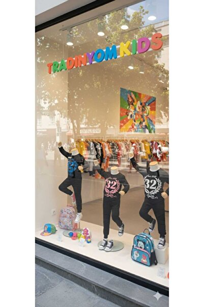 Tradinyom Kız ve Erkek Çocuklar için Şık İki İplik Pamuklu Spor Eşofman Takımı