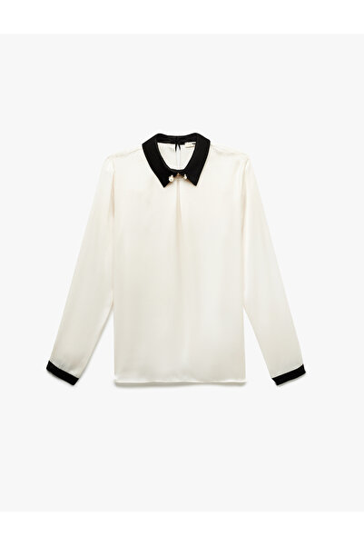 Koton بلوزة نسائية بيج بأكمام طويلة