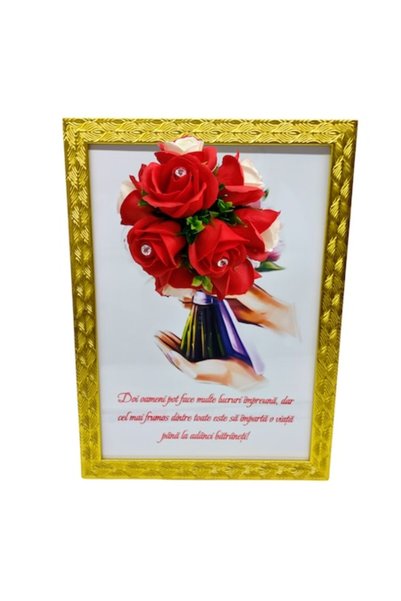 T&M Personalizare Tablou înrămat A4 (30x21 cm) - „Doi oameni pot face multe l...