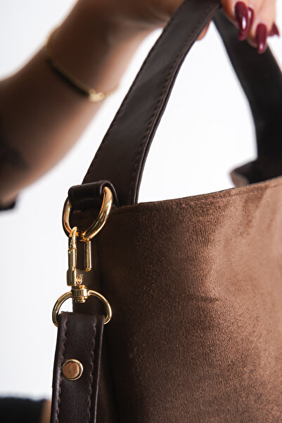 Solo Bag Women's Brown Suede Soft Shoulder Handle Crossbody Bag