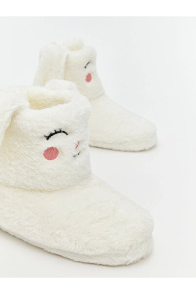 LC Waikiki Lcw Steps Ecru Animal Figured Girls' Slippers