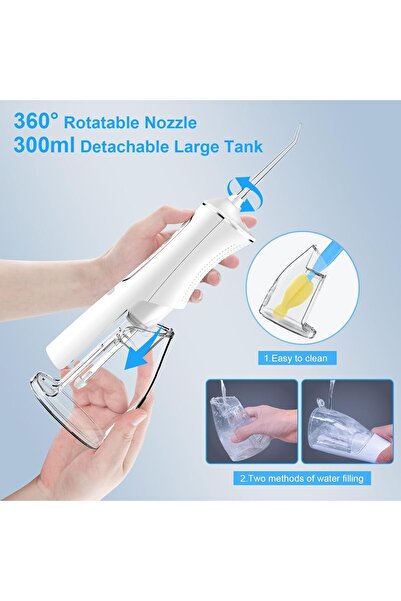 HYX Water Flosser SC-WF029 — Cordless Oral Irrigator, 300mL Tank, IPX7, 4 Modes, 4 Nozzles