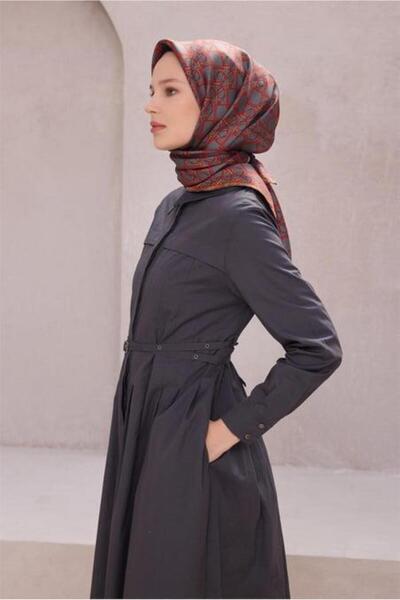 Belli Tivil Pure Silk Scarf 4214 - 04 Αφηρημένο σχέδιο με αφηρημένη ζώνη καπνιστού χρώματος