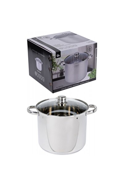 Excellent Houseware Κατσαρόλα με γυάλινο καπάκι, 24x20 cm, ανοξείδωτο ατσάλι,...