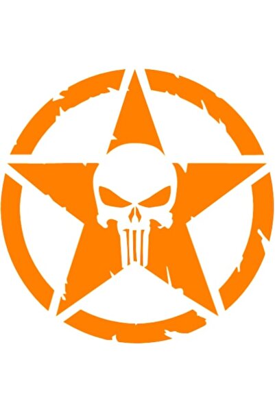 Oracal 651 Sticker auto "Skull trail off road'', 15x15cm, Portocaliu