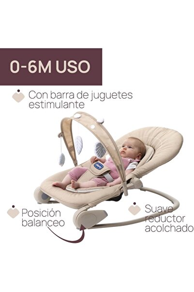 Chicco Hooplà Bouncer 0-18 kg, Beige Re_Lux