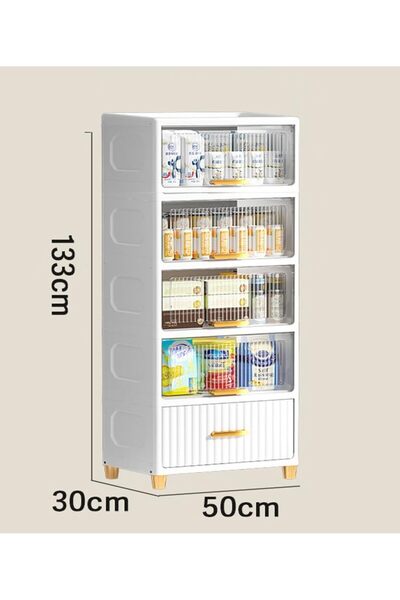 Gogoya 5-Tier Lidded Storage Bins - Extra Large Transparent Stackable Organizer