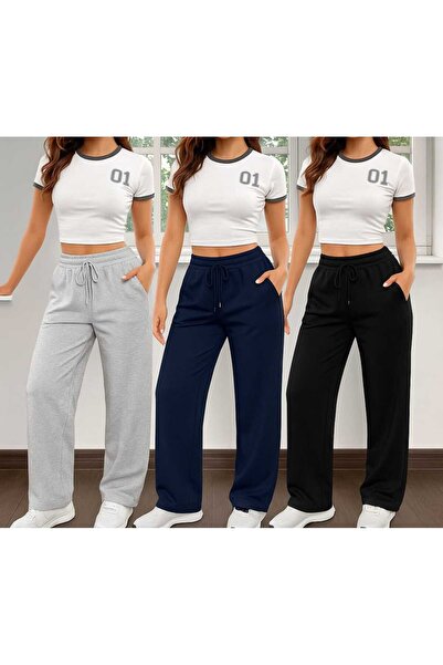 BERYY MODA Winter Triple Black Gray Navy Blue Sweatpants