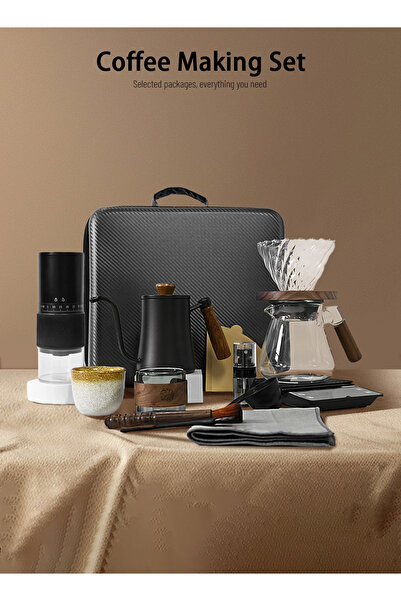 CHOIWIN V60 Coffee Maker Set, 12 Piece Coffee Drip Set With Carbon Fiber Handbag Coffee Maker Set