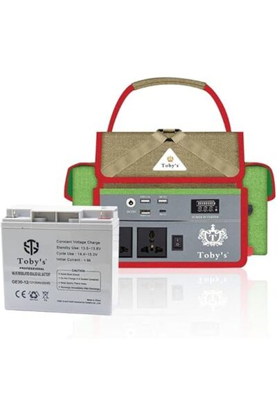 007 Toby's 24A Rechargeable Battery with 12V–220V Inverter, 24000 mAh Camping Battery