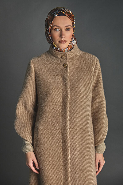 Setrms Yüksek Yakalı Lale Kol Ribanalı Kaban