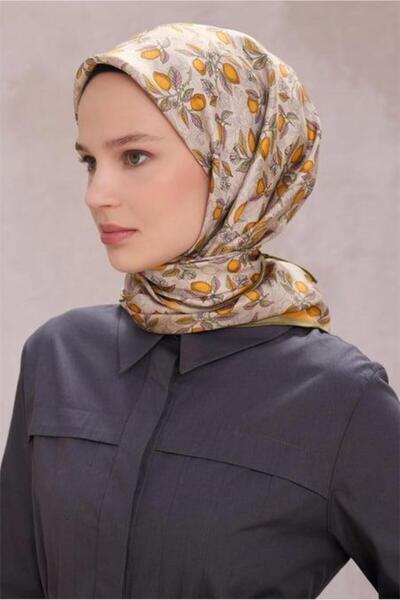 Belli Tivil Pure Silk Scarf 4212 - 01 Πορτοκαλί λεμόνι μοτίβο