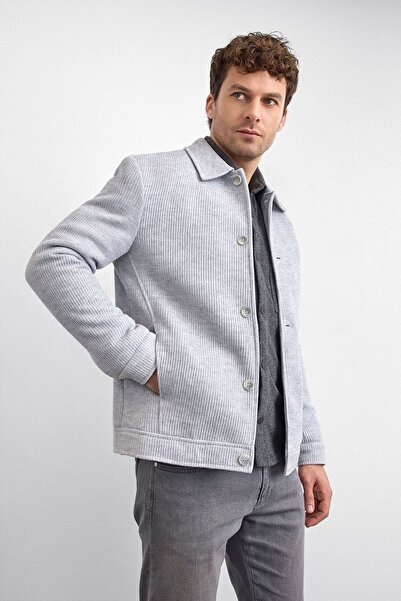 Back And Bond Açık Gri Kaşe Mont