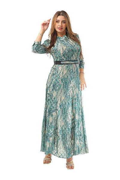 SUGA Turquoise and gold thread dress