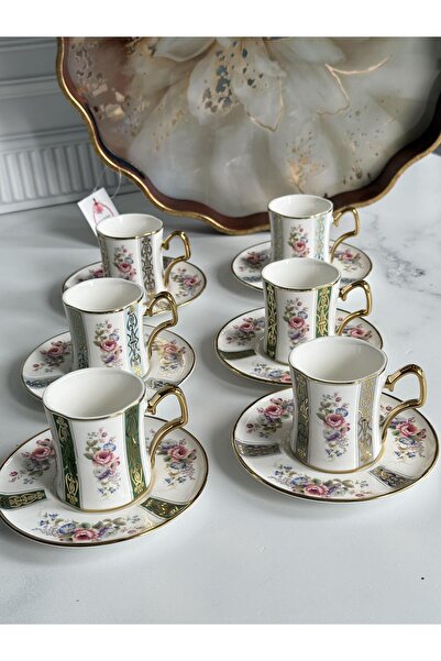 ROSSEV Türk Kahve Fincanı Cyrus 6 Kişilik 12 Parça