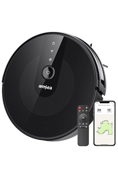 amXea E37 Robot Vacuum Cleaner Black, Wi‑Fi app, smart memory, gyroscopic navigation, multi-surfac