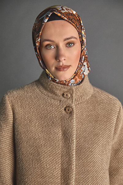 Setrms Yüksek Yakalı Lale Kol Ribanalı Kaban