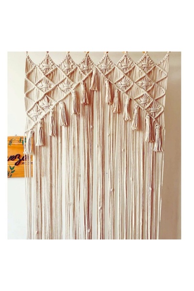 EdaTasarım Makrome Perde Bol Püsküllü Bohem Tarz