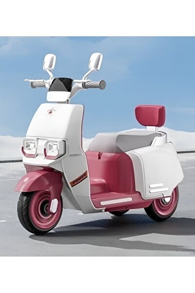 Toybox Stylish Electric Scooter for Kids with LED Lights, Music & 6V, BO Pink Ride-On Toy with Backrest