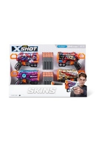 Zuru X-Shot Skins Pistol Set, 4 Pieces, Multicolor