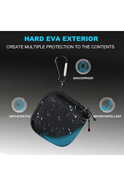 Lacdo Hard Carrying Case for WD Elements SE 1TB/2TB Portable SSD - Water-Resistant EVA, Black+Gray