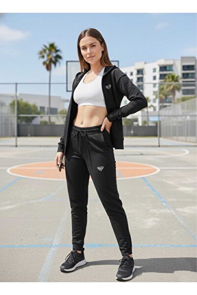 Last fashion Γυναικείο Μαύρο Σετ Φόρμας με κουκούλα τεμαχίων
