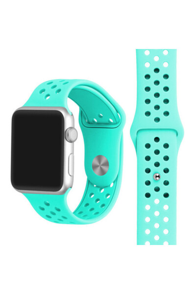 iUni Curea compatibilă cu Apple Watch Ultra/SE/8/7/6/5/4/3/2/1, 42 mm, silicon sport, albastru deschis