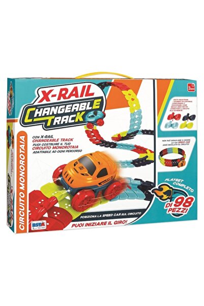 RS Toys X-Rail interchangeable track with 2 included cars, 96 pieces