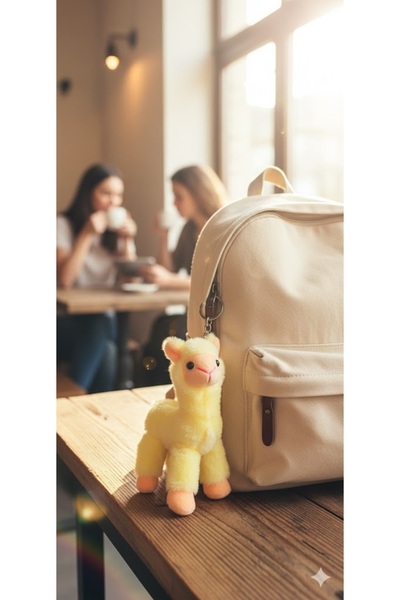 Pufline Sevimli Lama Peluş Oyuncak Ve Anahtarlı Ve Çanta Süsü