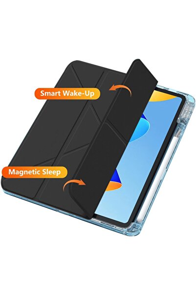 007 جراب جلدي قابل للطي على شكل حرف Y من مونينيستا مع حامل قلم، وظهر من الأكريليك لجهاز Honor Pad V9 (11.5 بوصة، 2025) - أسود