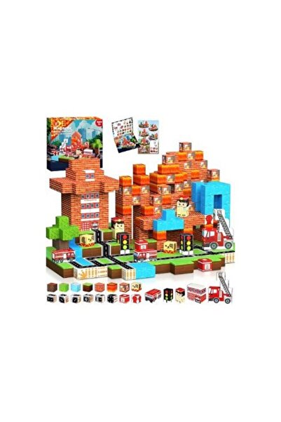 OEM 100-piece Magnetic Building Set, Educational & Creative - Minecraft FIREFIGHTER