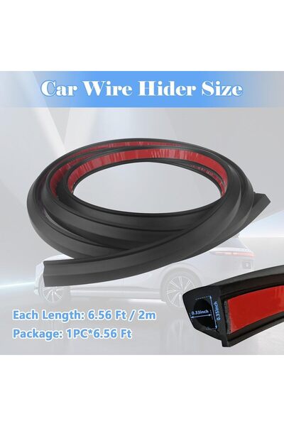007 غطاء سلكي مخفي للسيارة بطول 2 متر (قطعة واحدة) - مناسب عالميًا للزجاج الأ...